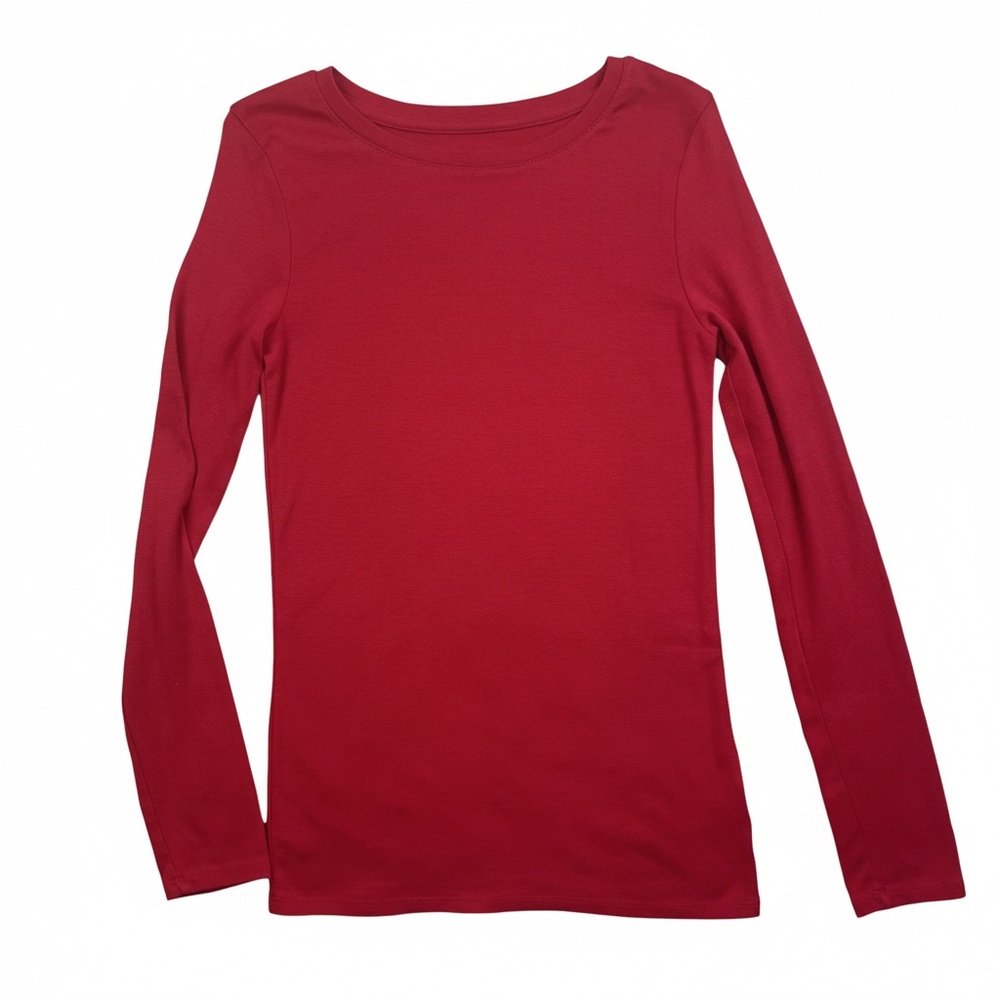 Merona Long Sleeve Ultimate Tee Red Size Small